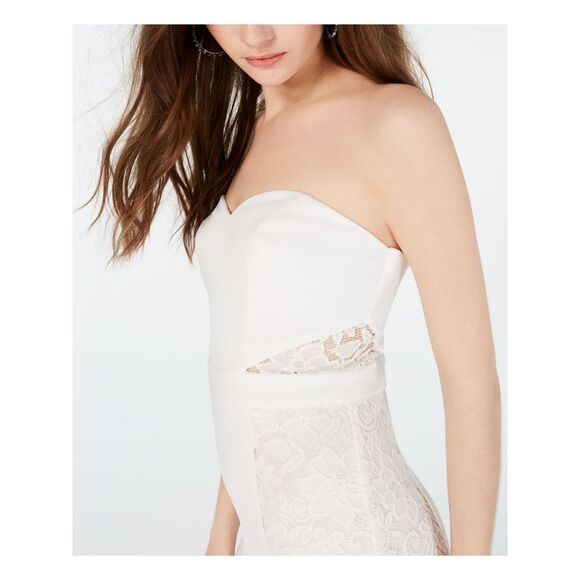 NWT B DARLIN Womens White Sleeveless Mini Body Con Dress Size: 9\10 - Picture 3 of 5